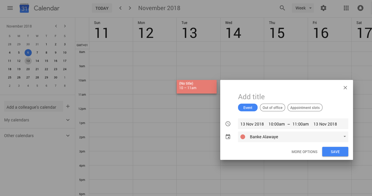 google calendar app for mac appointment slots